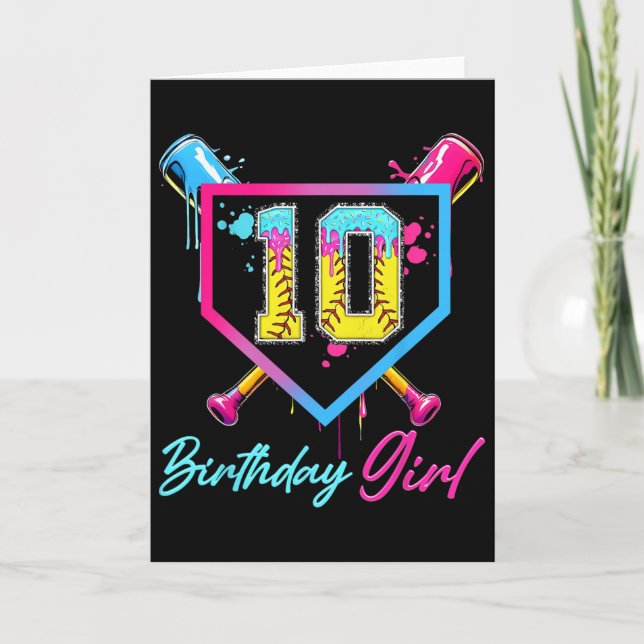 Carte 10th Birthday Softll Ice Cream Drip 10 Year Old Bd (Devant)