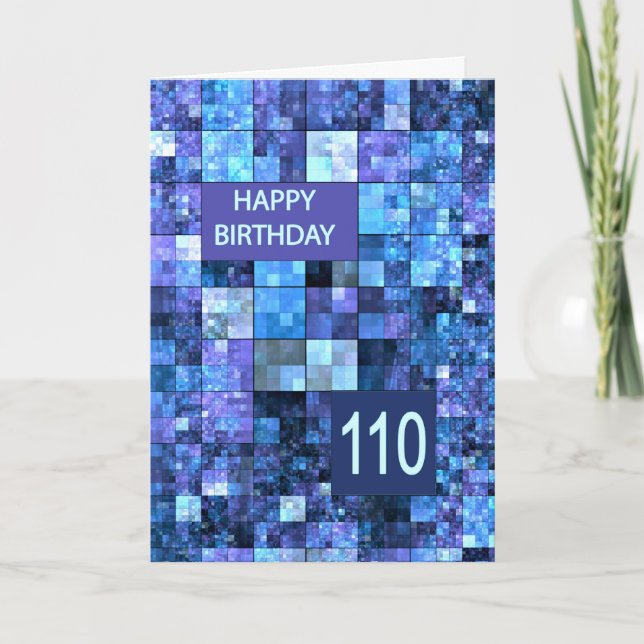 Carte 110e anniversaire, Carrés bleus, (Devant)