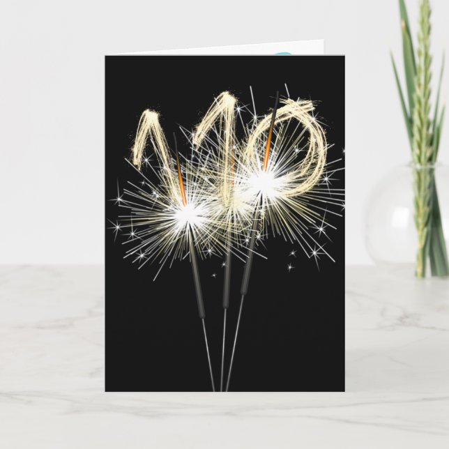 Carte 110e anniversaire Sparklers en noir (Devant)