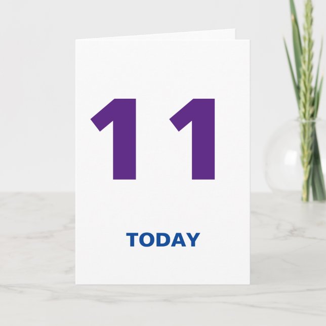Carte 11 années 11 aujourd'hui d'anniversaire (Devant)