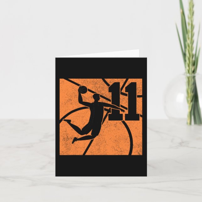 Carte 11 Ans Basketball Dunk 11e Anniversaire Fête E (Devant)
