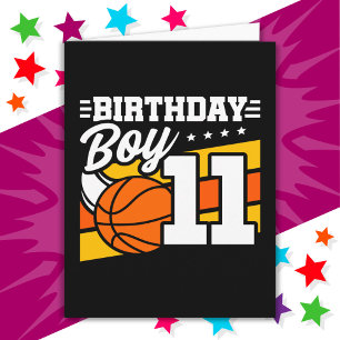 Carte 11 Ans Basketball Party 11e anniversaire garçon