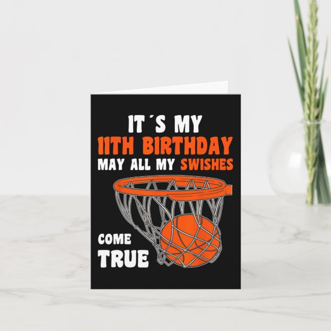 Carte 11 ans Joyeux 11e anniversaire Basketball 11e Bi (Devant)