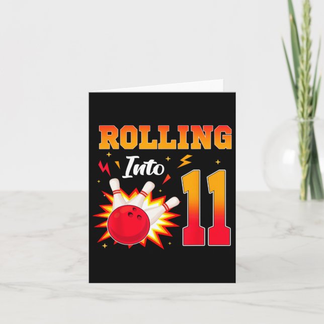 Carte 11 Bowling Anniversaire Fête 11 Anniversaire (Devant)
