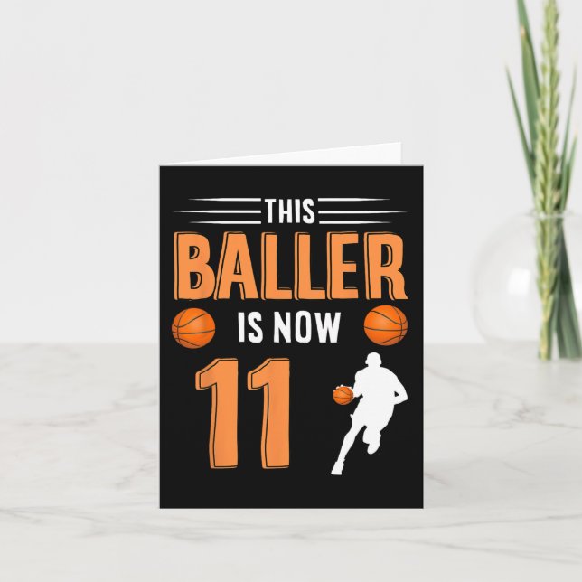 Carte 11e Anniversaire Basketball - Ce Baller Est Mainte (Devant)