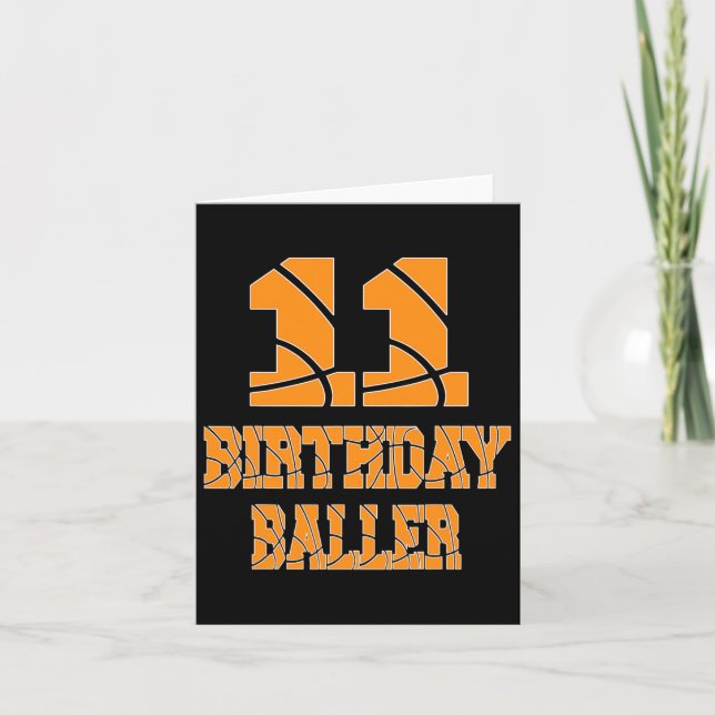 Carte 11e anniversaire Byller Boy 11 ans Bysketbyll T (Devant)