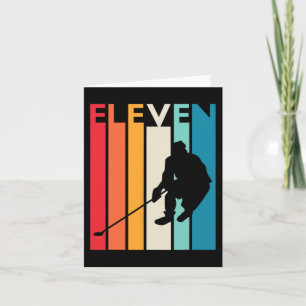 Carte 11e anniversaire Cadeau Onze Hockey Vintage 11 an