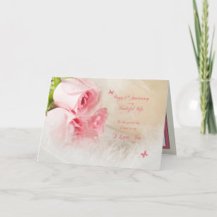 Carte 11e anniversaire de mariage pour épouse avec des r