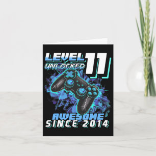Carte 11e anniversaire Garçon niveau 11 Jeu 11 ans Jeu v