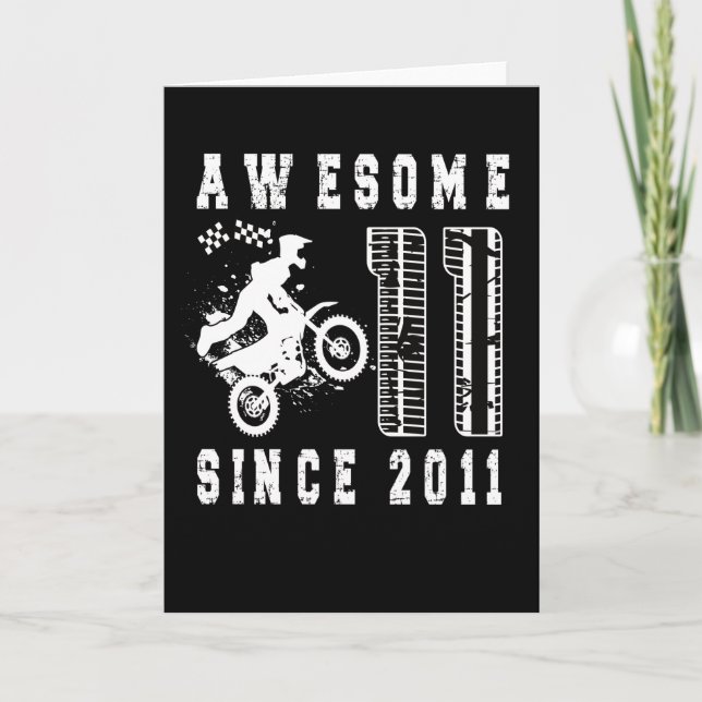 Carte 11e anniversaire Gift Dirt Bike Boy Né en 2011 (Devant)