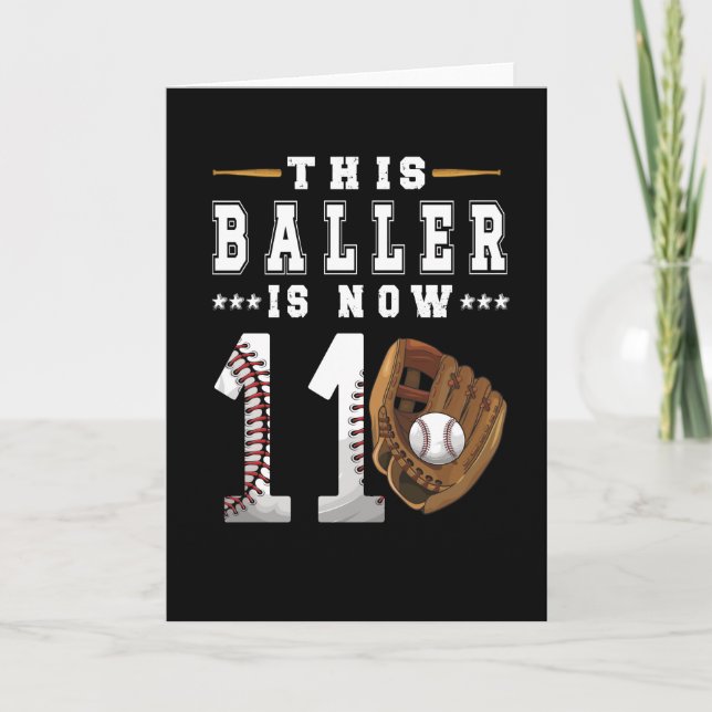 Carte 11e anniversaire Gift Joueur de baseball 11 ans ga (Devant)