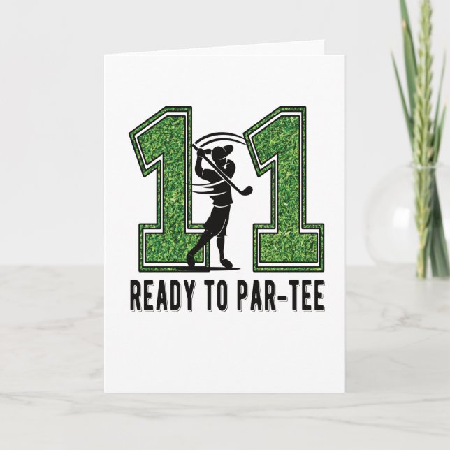 Carte 11e anniversaire Gift Joueur de golf 11 ans Garçon (Devant)