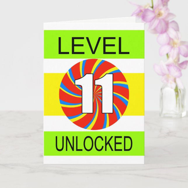 Carte 11e Anniversaire Jeu d'Ordinateur (Orchidée)