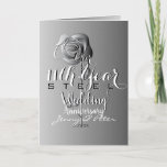 Carte 11e anniversaire Mariage Rose en acier<br><div class="desc">Enfin,  une carte du 11ème anniversaire de Mariage vous est offerte ! Et avec des oeuvres d'art originales ; un graphique en acier rose avec police vintage sur un arrière - plan gris métallique dégradé avec un joli modèle de police pour écrire votre message privé aussi.</div>