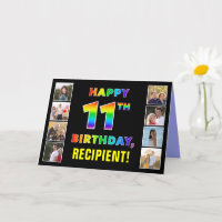 11e anniversaire : Rainbow Text, Custom Photos & N
