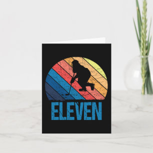 Carte 11e Anniversaire Rétro Hockey sur glace 11 ans Gar