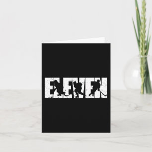 Carte 11e Anniversaire Rétro Hockey sur glace 11 ans Gar