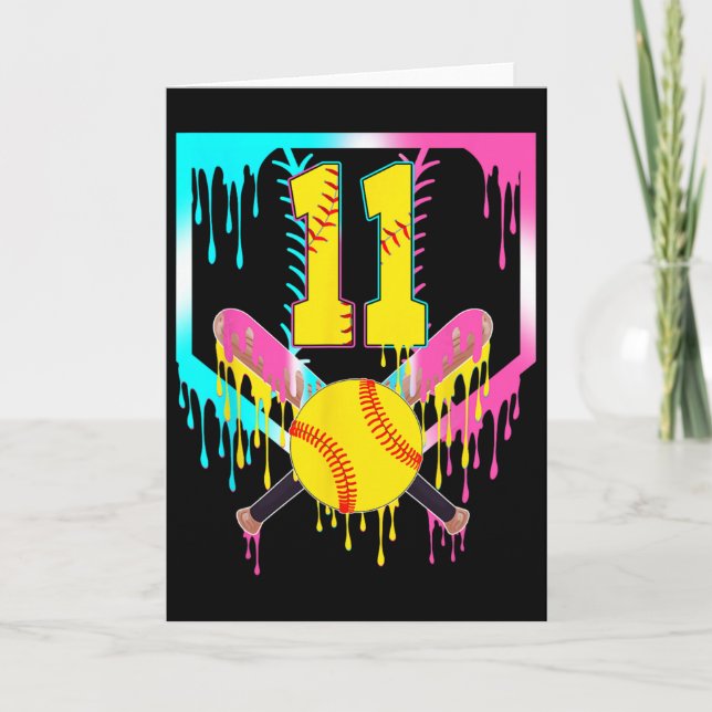 Carte 11e anniversaire Softll Home Plate Drip Ice Cream  (Devant)