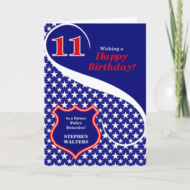 Carte 11e anniversaire Thème d'application de la loi ave (Devant)