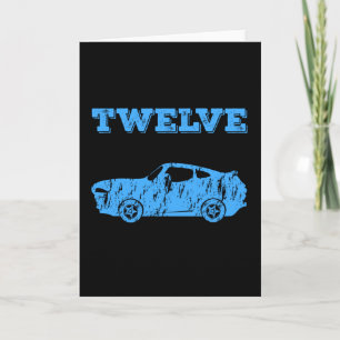 Carte 12 Ans 12e Anniversaire Boy Muscle Voiture