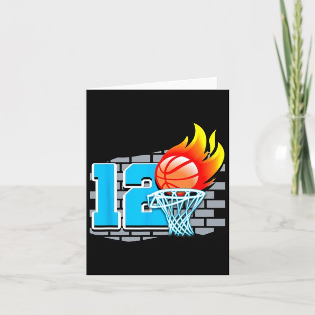Carte 12 ans 12e Bysketbyll Anniversaire Thème B (Devant)
