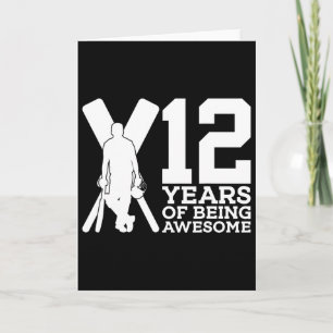 Carte 12 Ans De Cricket Génial 12e Anniversaire