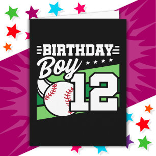 Carte 12 Ans de la fête de baseball thème 12e anniversai