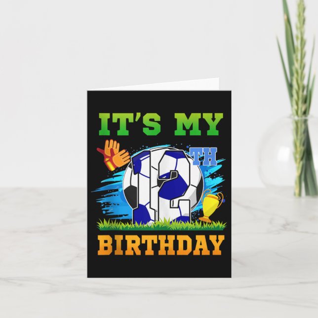 Carte 12 Ans Garçon C'Est Mon 12ème Anniversaire Thème D (Devant)
