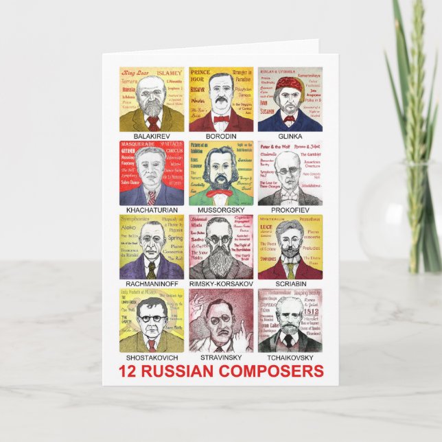 Carte 12 compositeurs russes (Devant)