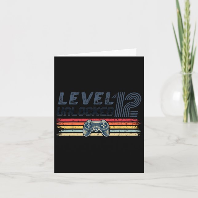 Carte 12 Jeu vidéo déverrouillé 12e anniversaire Gamer B (Devant)