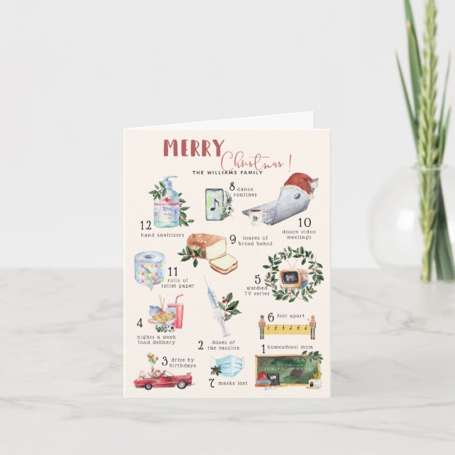 Carte 12 Jours de Covid | Vacances de Noël "Quarantaine" (Devant)
