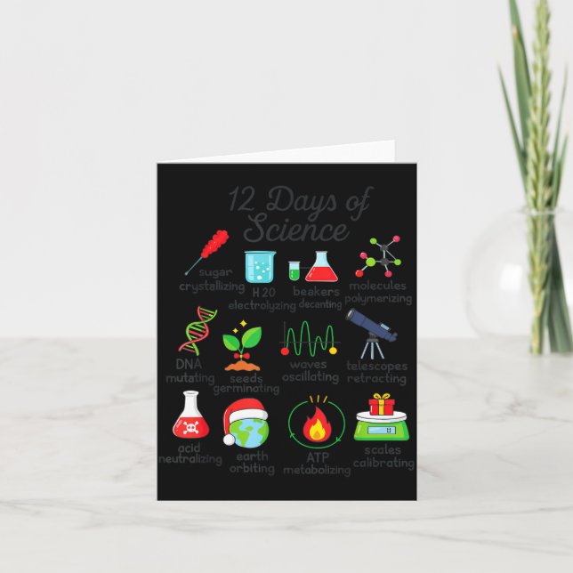Carte 12 Jours de Noël drôle de professeur de sciences (Devant)