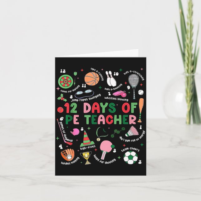 Carte 12 Jours de professeur d'EPS Éducation physique En (Devant)