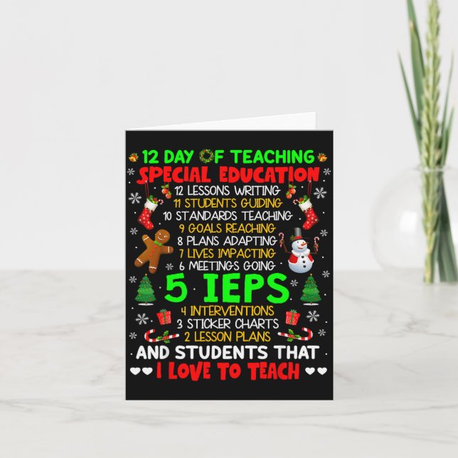 Carte 12 Jours d'enseignement spécialisé Ieps Sped Te (Devant)