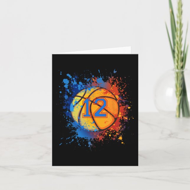 Carte 12 Years Old 12 Birthday Basketball Poison For Boy (Devant)