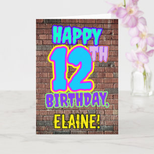 Carte 12e anniversaire - Amusant, Graffiti urbain inspir