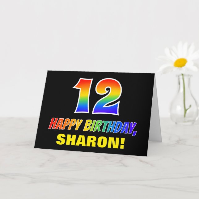 Carte 12e anniversaire : Bold, amusant, simple, arc-en-c (Petite plante)