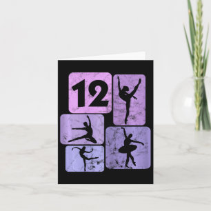 Carte 12e anniversaire fille danseuse Ballet Ballerina 1
