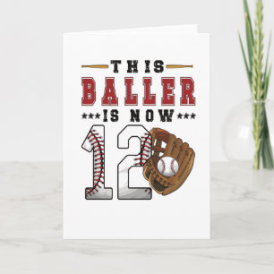 Carte 12e anniversaire Gift Joueur de baseball 12 ans Ga