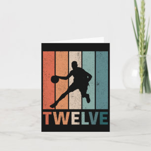 Carte 12e anniversaire Retro Amateurs de basket-ball 12 