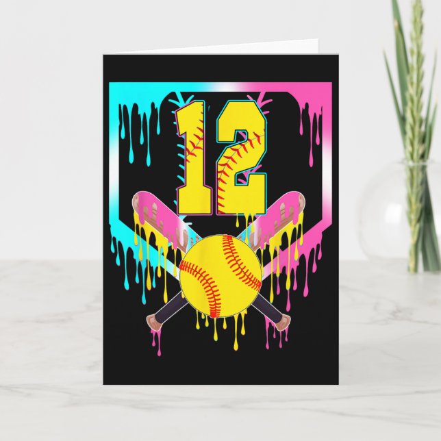 Carte 12e anniversaire Softll Home Plate Drip Glace 12 A (Devant)