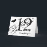 Carte 12ème anniversaire pour une petite-fille, papillon<br><div class="desc">Un arrière - plan blanc comportant un papillon noir et un texte noir,  sur cette 12ème salutation d'anniversaire pour une petite-fille. Mes salutations drôles d'esprit.</div>