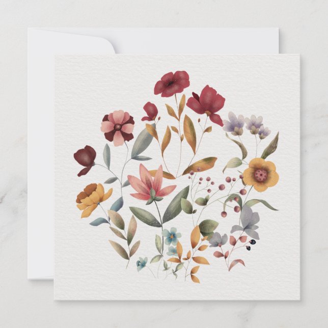 Carte (13,3 x 13,3 cm) - Fleurs (Devant)