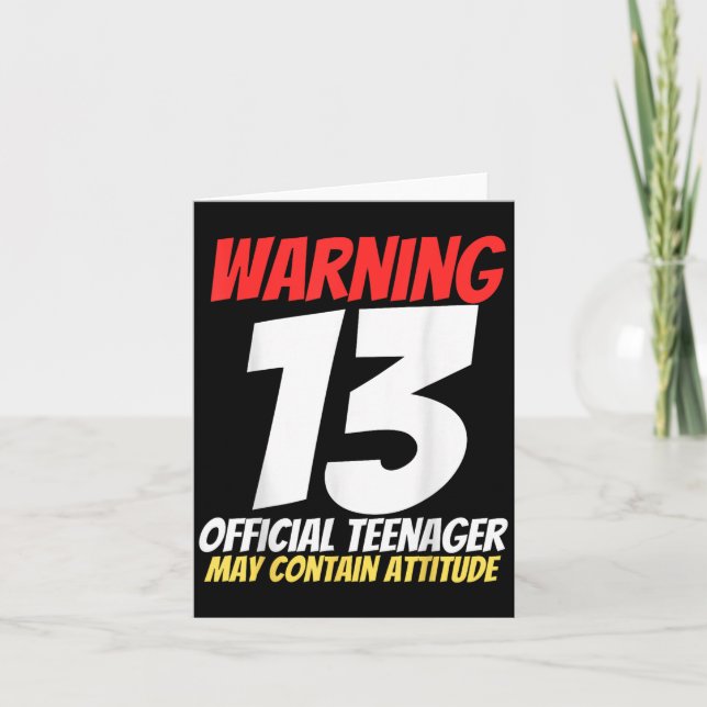 Carte 13 Anniversaire Officiel Adolescent 13ans Math Drô (Devant)