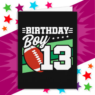 Carte 13 Ans Football Party Thème 13ème anniversaire gar