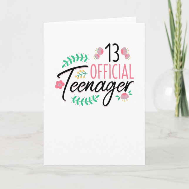 Carte 13 Cadeaux officiels pour adolescentes (Devant)