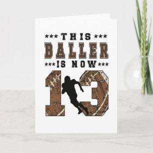 Carte 13e anniversaire Gift Football Joueur 13 ans Garço