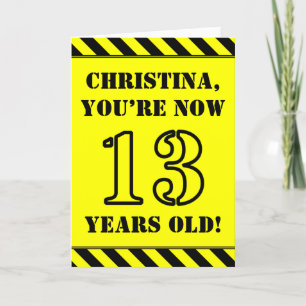 Carte 13e anniversaire : Jeu de style graphique, Nom per