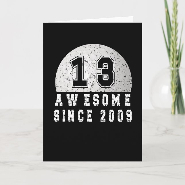 Carte 13e Anniversaire Né En 2009 Garçon Golfer 13 Ans (Devant)