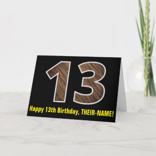 Carte 13e anniversaire : Nom + Faux Motif de céréales en